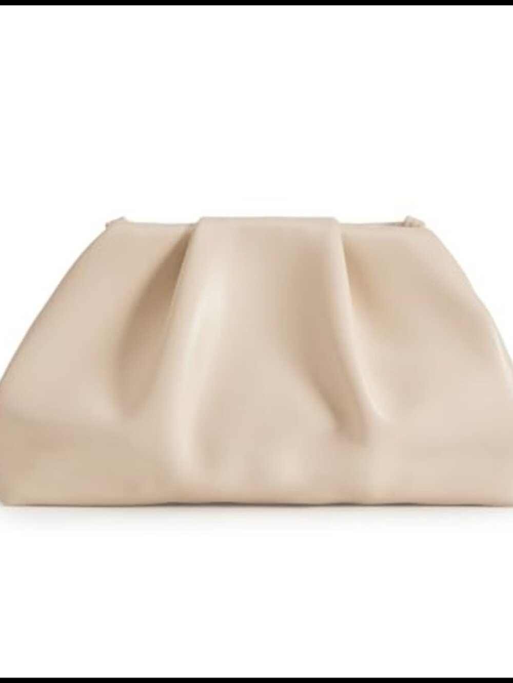 Pleated Vegan Leather Evening Clutch Crossbody Bag with Chain